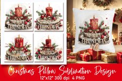 Christmas Pillow Sublimation PNG | Cushion Design Product Image 1