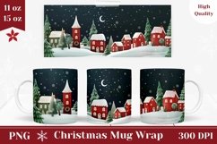 Art Christmas Mug Wrap Design, Christmas Night Mug Design Product Image 1