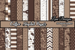 coffee digital papers, Coffee pattern, Coffee printables. Product Image 1
