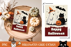 Happy Halloween Greeting Card, Cartoon Halloween Card Product Image 1