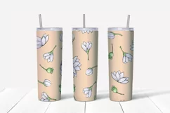 Flowers sublimation design. Skinny tumbler wrap design. Product Image 2