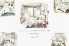 Cottagecore bedroom Watercolor Clipart PNG Product Image 1
