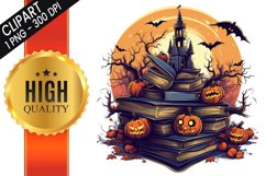 Halloween Books Sublimation Clipart Bundle Product Image 2