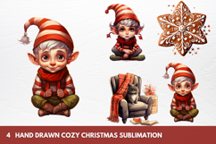 Hand Drawn Cozy Christmas Sublimation Christmas Clipart Product Image 1