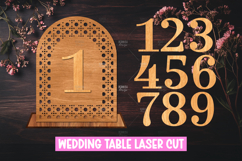 Wedding Table Numbers SVG Laser Cut Stand Design Product Image 1