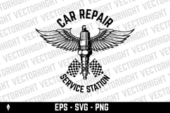 Winged motorcycle spark plug. Design elements for logo Product Image 1