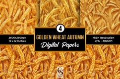 Golden Wheat Autumn Digital Paper Product Image 1