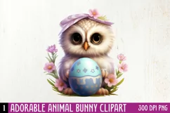 Adorable Animal Bunny Clipart, Watercolor Clipart Product Image 1