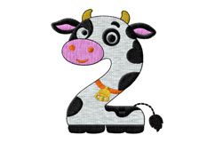 Cow Number 2 Embroidery Design Product Image 1