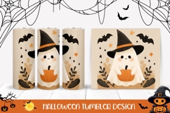 Doodle Halloween Tumbler, Halloween Ghost Tumbler Template Product Image 1