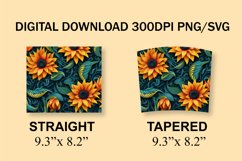 3D Sunflowers 20 oz Skinny Tumbler Sublimation Design Product Image 7