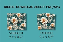3D Floral Tumbler Wrap, 3D Embroidered Flowers 20 oz Tumbler Product Image 7