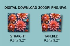 3D Colorful Rainbow Flowers 20 oz Skinny Tumbler Sublimation Product Image 7