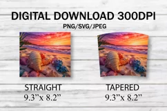 Sunset Beach 20 oz Skinny Tumbler Design, 3d Tumbler Wrap Product Image 7