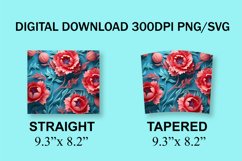 3D Carnations Flowers Tumbler Wrap, 3d Tumbler Wrap Product Image 7