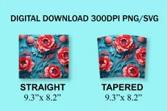 3D Carnations Flowers Tumbler Wrap, 3d Tumbler Wrap Product Image 7