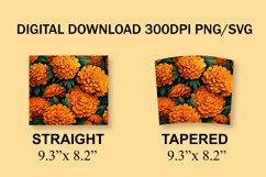 3D Marigold Flowers 20 oz Skinny Tumbler Sublimation Design Product Image 7