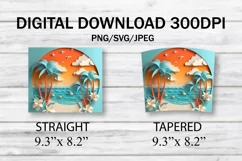 3D Beach Landscape 20 oz Skinny Tumbler Sublimation Design Product Image 7