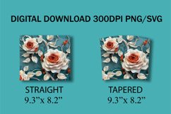 3D Floral Tumbler Wrap, 3D Roses Floral 20oz Skinny Tumbler Product Image 7