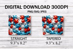 3D Stars Patriotic 20 oz Skinny Tumbler Wrap Sublimation Product Image 7