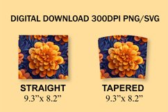3D Marigold Flowers 20 oz Skinny Tumbler Sublimation Design Product Image 6