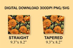 3D Marigold Flowers 20 oz Skinny Tumbler Sublimation Design Product Image 7