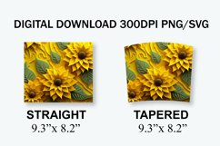 3D Sunflowers 20 oz Skinny Tumbler Sublimation Design Product Image 7