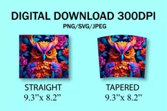 3D Embroidered Owl 20 oz Skinny Tumbler Sublimation Design Product Image 7