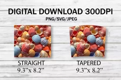 3D Seashells Beach 20oz Skinny Tumbler Sublimation Design Product Image 7