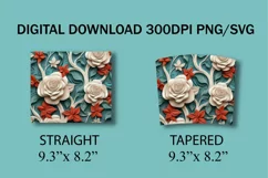 3D Beautiful Roses 20 oz Skinny Tumbler Sublimation Design Product Image 7