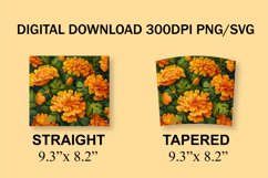 3D Marigold Flowers 20 oz Skinny Tumbler Sublimation Design Product Image 7