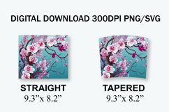 3D Orchid Flowers 20 oz Skinny Tumbler Sublimation Design Product Image 7