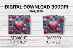 3D Heart Floral Tumbler Wrap, 3D Embroidered Heart Tumbler Product Image 7