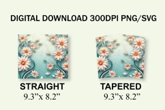 3D Daisies Flowers 20 oz Skinny Tumbler Sublimation Design Product Image 7