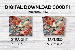 3D Starfish and Seashells 20 oz Skinny Tumbler Sublimation Product Image 7