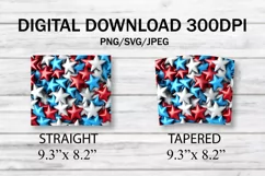 Stars Patriotic 3D Sublimation Design, 20oz Skinny Tumbler Product Image 7