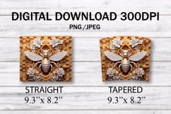 3D Bee Honeycomb 20 oz Skinny Tumbler Sublimation Design Product Image 7