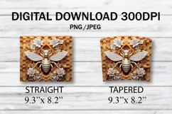 3D Bee Honeycomb 20 oz Skinny Tumbler Sublimation Design Product Image 7