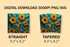 3D Sunflowers 20 oz Skinny Tumbler Sublimation Design Product Image 7