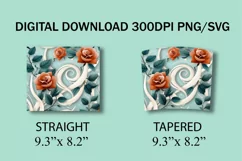 3D Beautiful Roses 20 oz Skinny Tumbler Sublimation Design Product Image 7