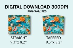 3D Summer Tumbler Wrap, 20oz Skinny Sublimation Designs PNG Product Image 7