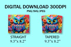 3D Embroidered Flower Owl 20 oz Skinny Tumbler Sublimation Product Image 7