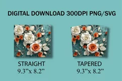3D Beautiful Roses 20 oz Skinny Tumbler Sublimation Design Product Image 7