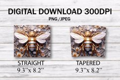 3d Bee Honeycomb Black and Gold 20 oz Skinny Tumbler Wrap Product Image 7