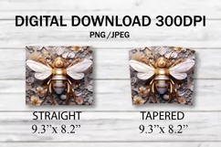3d Bee Honeycomb Black and Gold 20 oz Skinny Tumbler Wrap Product Image 7