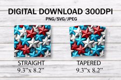 3D Stars Patriotic 20 oz Skinny Tumbler Wrap Sublimation Product Image 7
