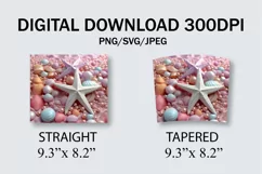 3D Starfish and Seashells 20 oz Skinny Tumbler Sublimation Product Image 7