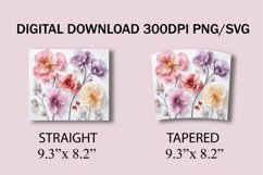 3D White Pink Flowers 20 oz Skinny Tumbler Sublimation Product Image 7