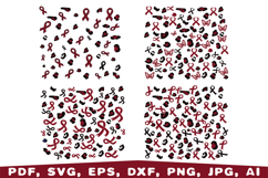 Sickle cell Awareness svg, burgundy Ribbon Svg Product Image 5
