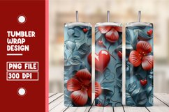 Heart Flower Tumbler Wrap Design Product Image 1